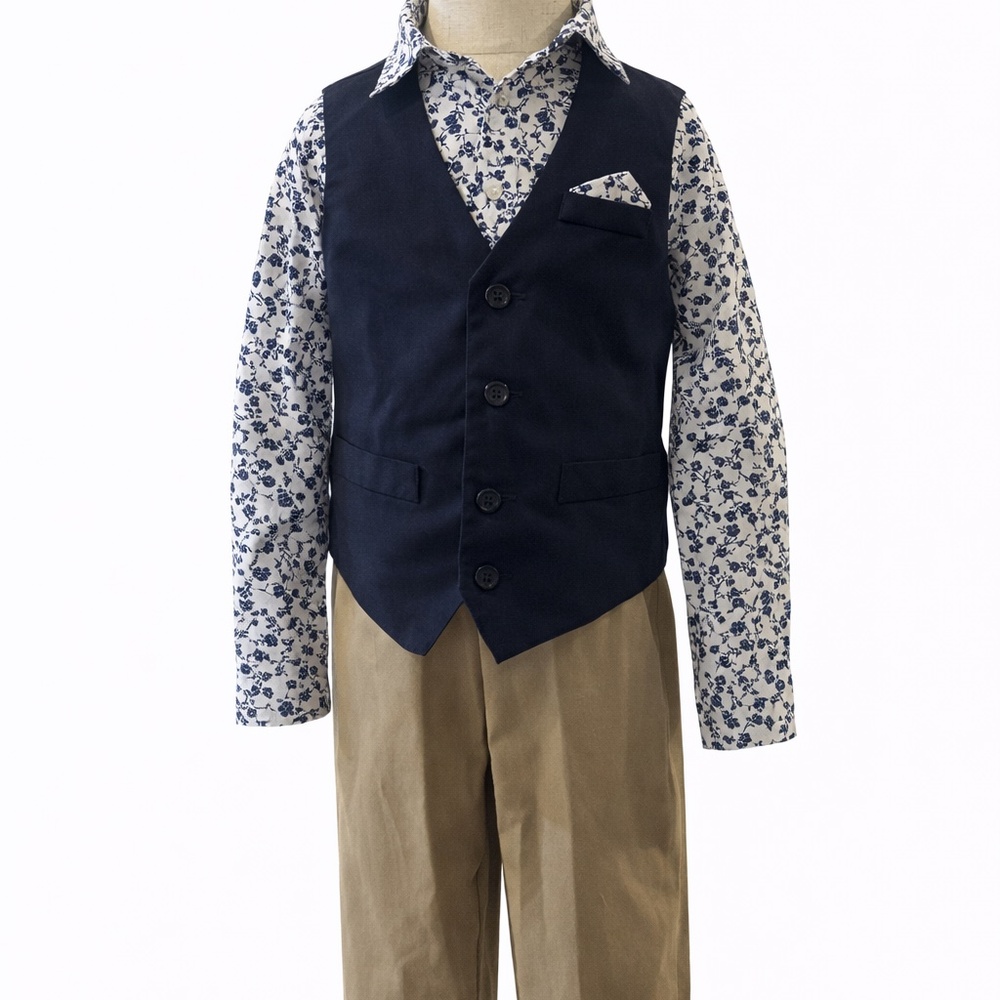 Boys 3-Piece Dress Suit Outfit Size 4 – Shirt, Vest & Pants